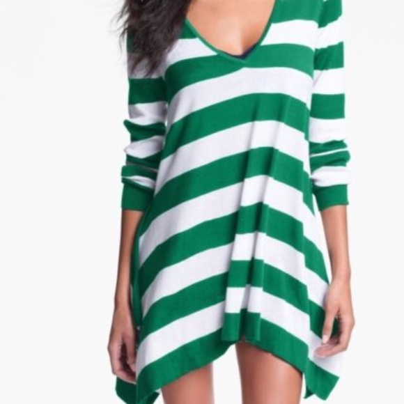 Tommy Bahama Other - Tommy Bahama Green and White Striped Beach Cover